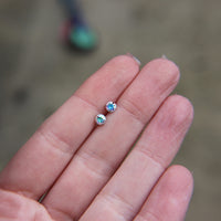 Iridescent stud earrings in 925 Sterling Silver image 3