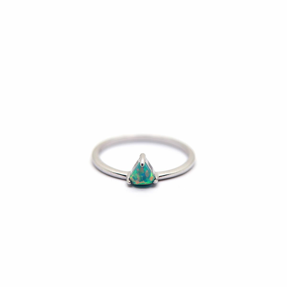 Green fire opal ring in 925 Sterling Silver - new size added image 0