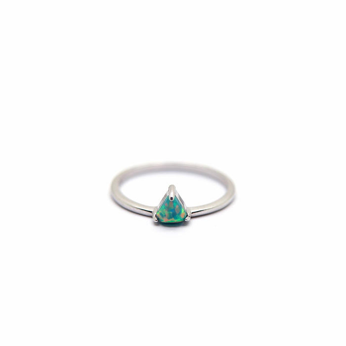 Green fire opal ring in 925 Sterling Silver - new size added image 0