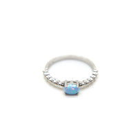 Light Blue Faux Fire Opal ring in 925 Sterling Silver image 4