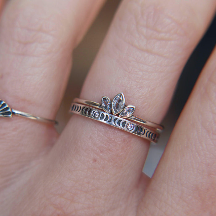 Delicate Moon Phases ring in 925 - restocked and new sizes image 1