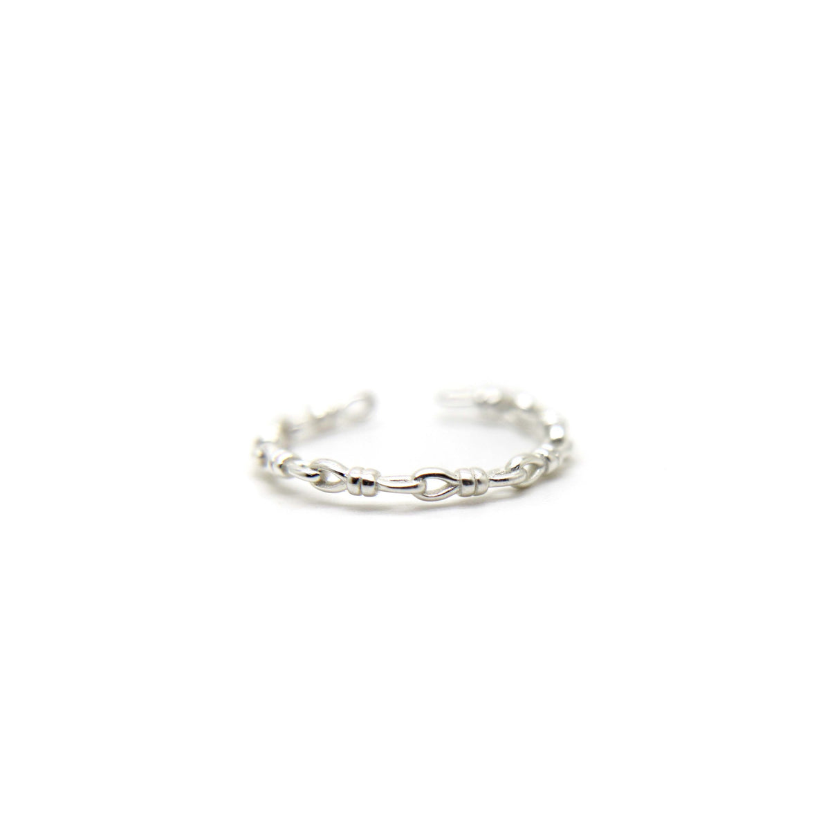 Adjustable chain link ring in 925 Sterling Silver image 0