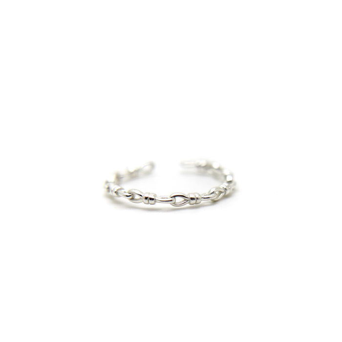 Adjustable chain link ring in 925 Sterling Silver image 0