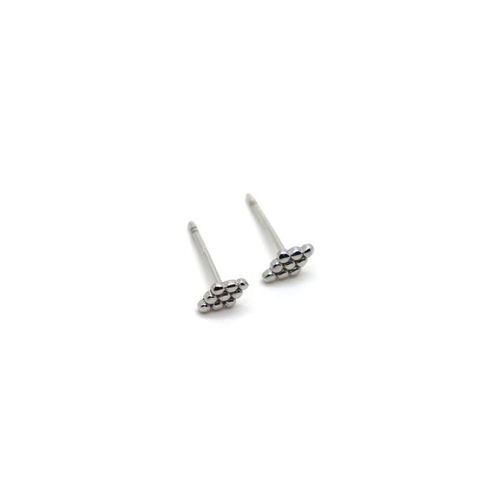 Geometric beaded stud earrings in 925 Sterling Silver image 2