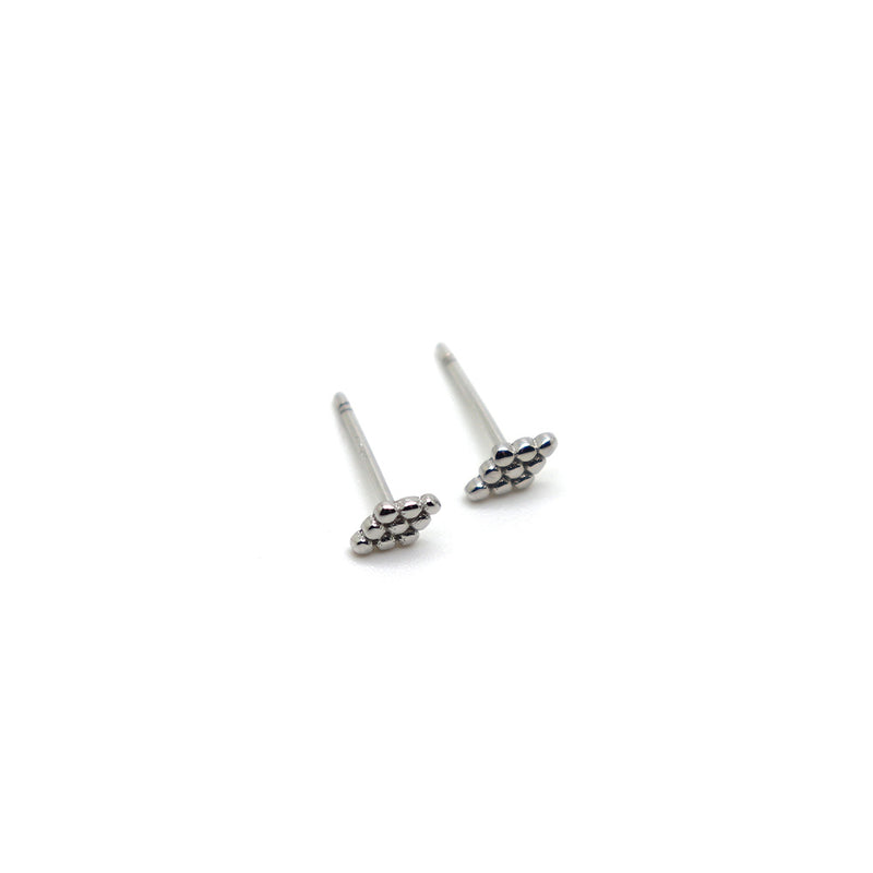 Geometric beaded stud earrings in 925 Sterling Silver image 2