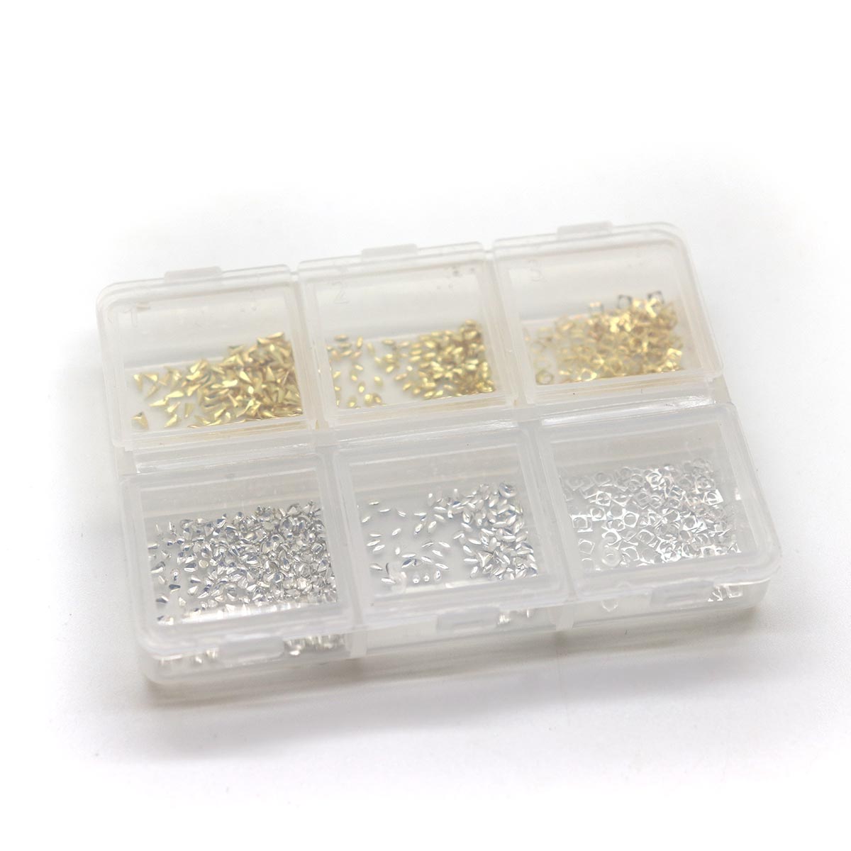 Micro silver and gold nail studs image 0