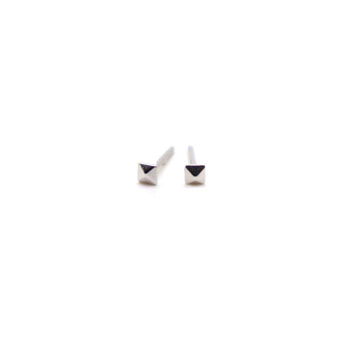Minimalist pyramid stud earrings in 925 Sterling Silver image 1