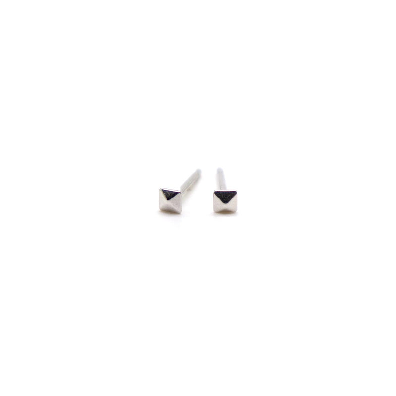 Minimalist pyramid stud earrings in 925 Sterling Silver image 1