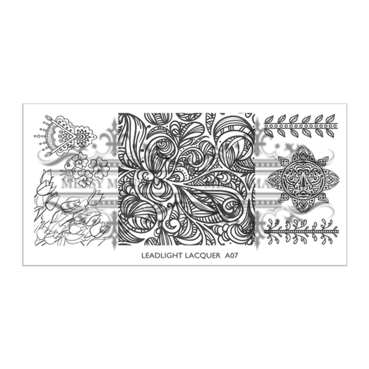 LLA07 Messy Mansion Nail Stamping Plate image 0