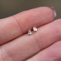 Teardrop stud earrings in 925 Sterling Silver image 3