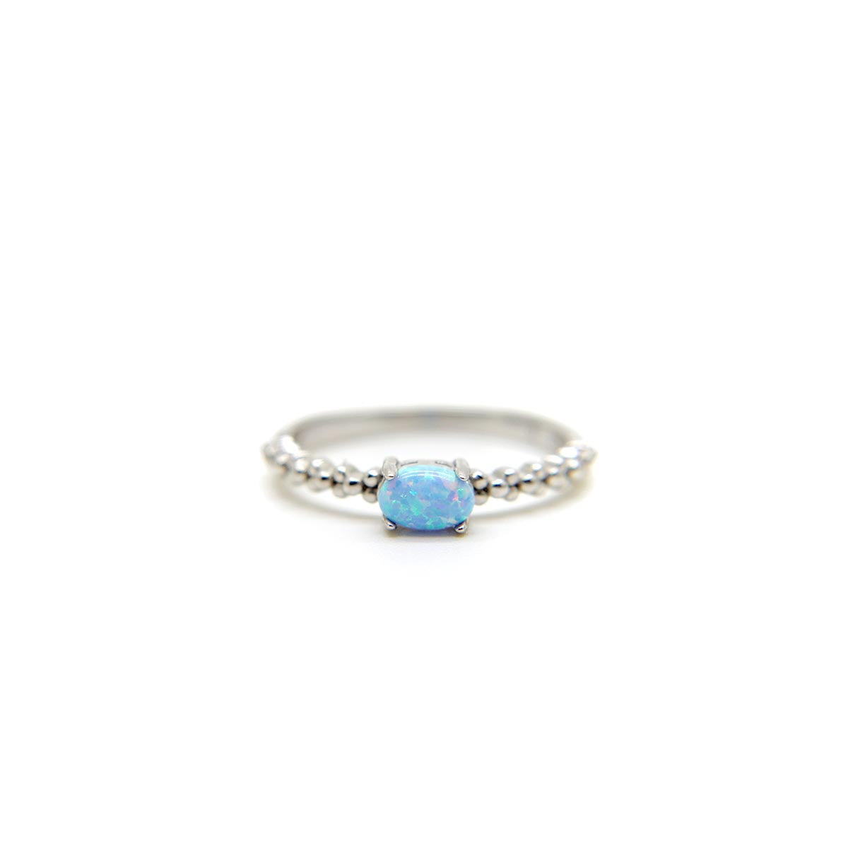 Light Blue Faux Fire Opal ring in 925 Sterling Silver image 0