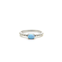 Light Blue Faux Fire Opal ring in 925 Sterling Silver image 0