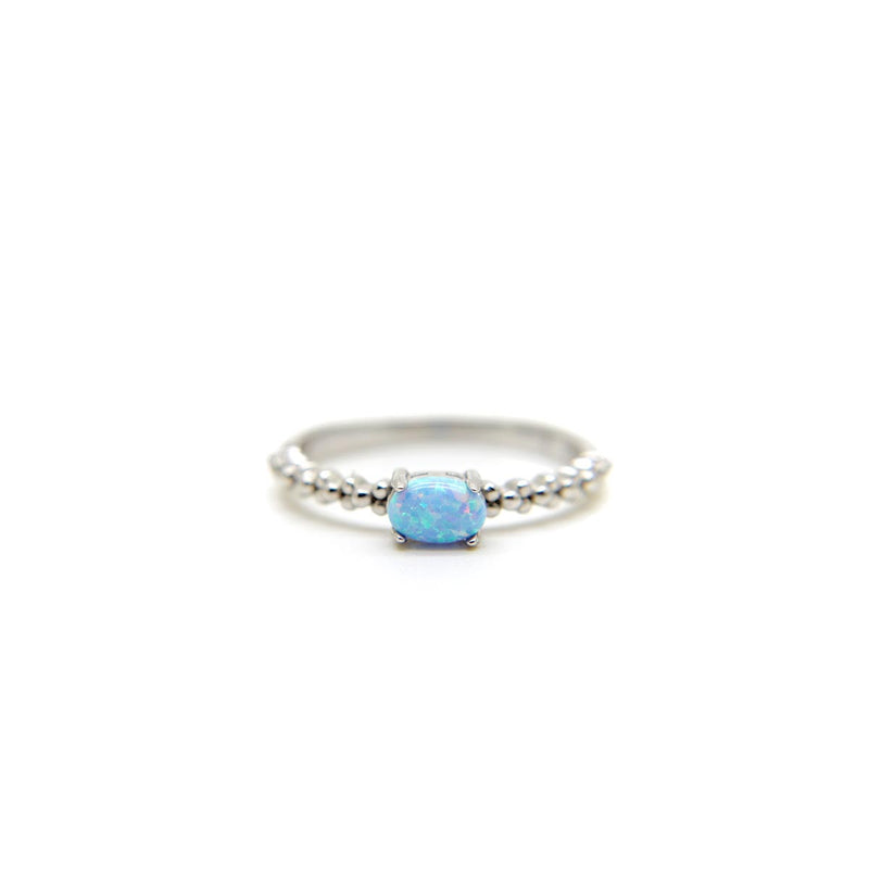 Light Blue Faux Fire Opal ring in 925 Sterling Silver image 0