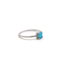 Blue Faux Fire Opal ring in 925 Sterling Silver image 3
