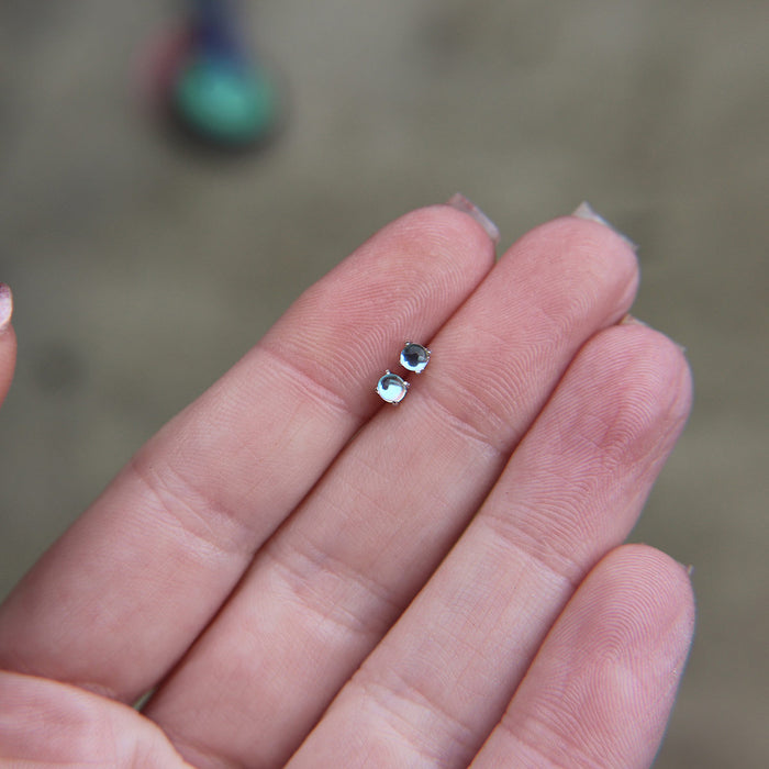 Faux Moonstone stud earrings in 925 Sterling Silver image 1