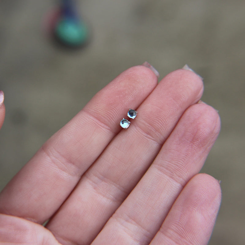 Faux Moonstone stud earrings in 925 Sterling Silver image 1