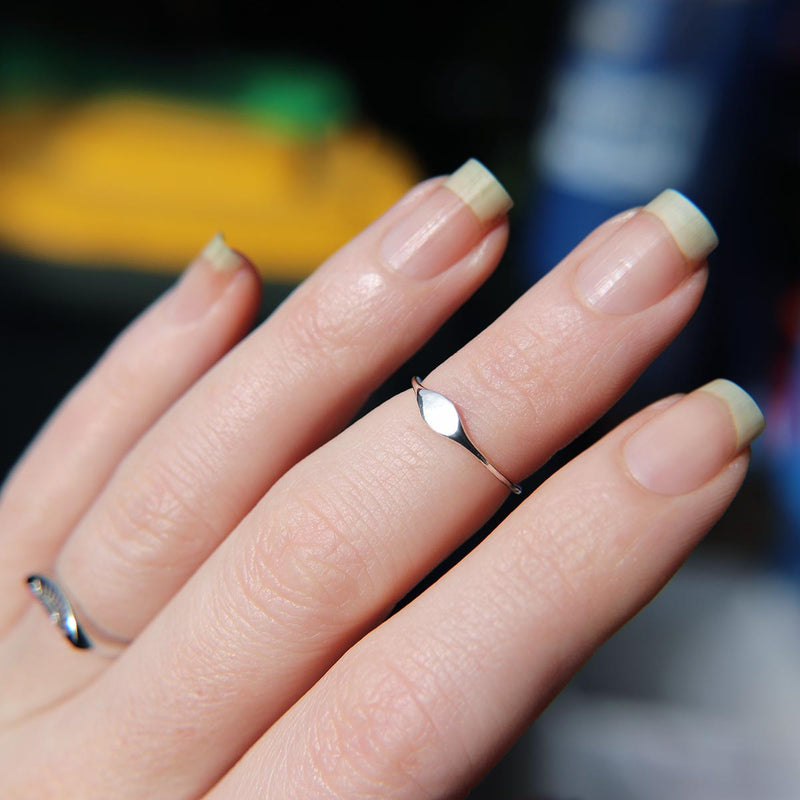 Adjustable mini signet ring in 925 Sterling Silver image 1