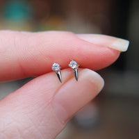 Diamond point stud earrings in 925 Sterling Silver image 0