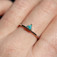Green fire opal ring in 925 Sterling Silver - new size added image 1