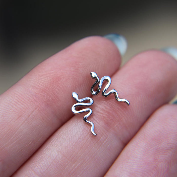 Snake stud earrings in 925 Sterling Silver image 0