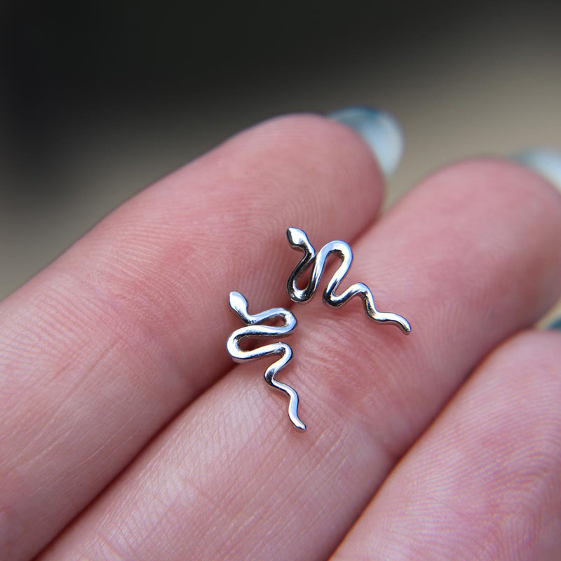 Snake stud earrings in 925 Sterling Silver image 0