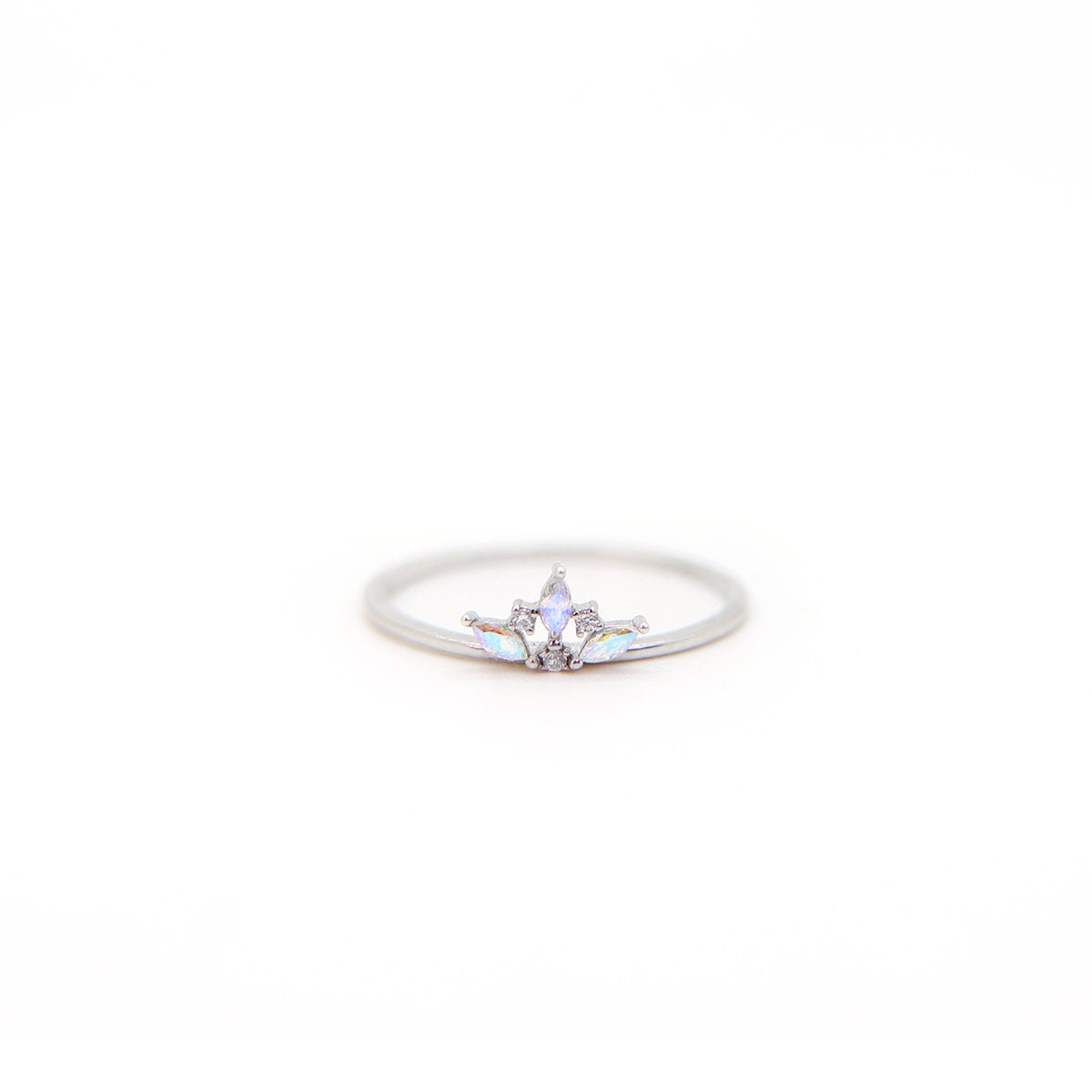 Delicate crown ring in 925 Sterling Silver image 0