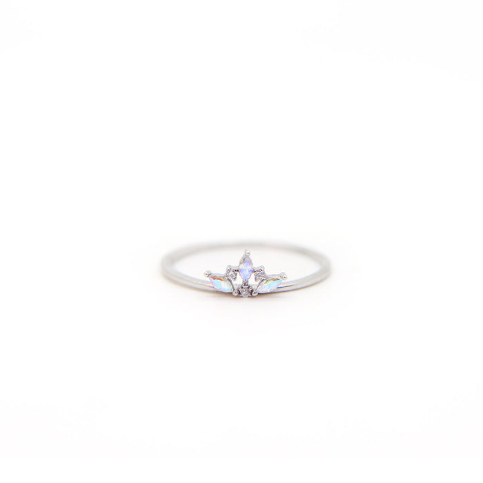 Delicate crown ring in 925 Sterling Silver image 0