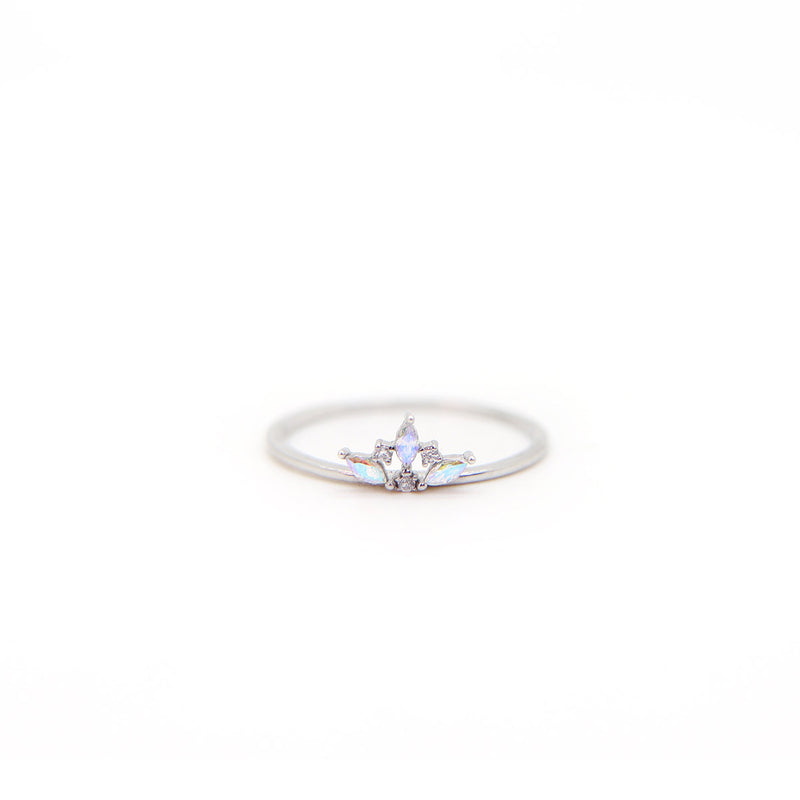 Delicate crown ring in 925 Sterling Silver image 0