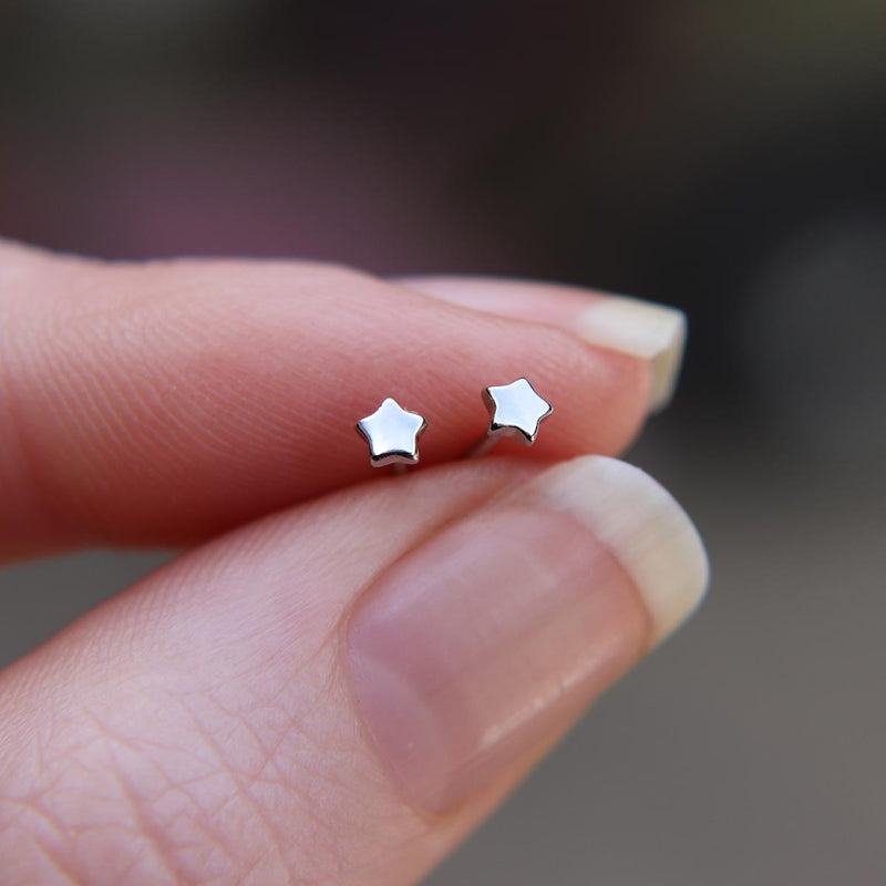 Minimalist star stud earrings in 925 Sterling Silver image 0