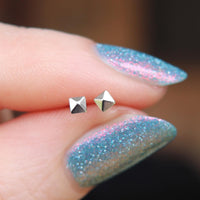 Minimalist pyramid stud earrings in 925 Sterling Silver image 0