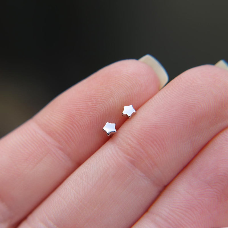 Minimalist star stud earrings in 925 Sterling Silver image 1