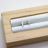 Lightning bolt stud earrings in 925 Sterling Silver image 2