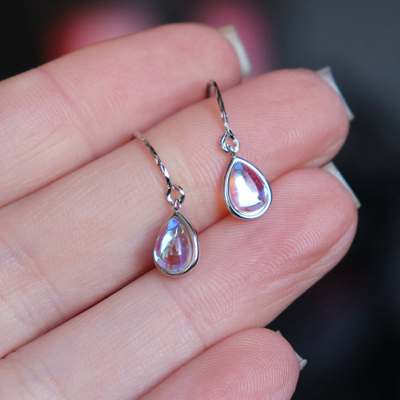 Faux Moonstone dangle earrings in 925 Sterling Silver image 3