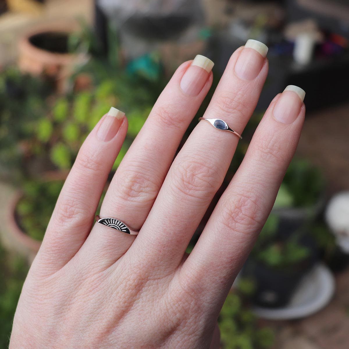 Adjustable mini signet ring in 925 Sterling Silver image 2