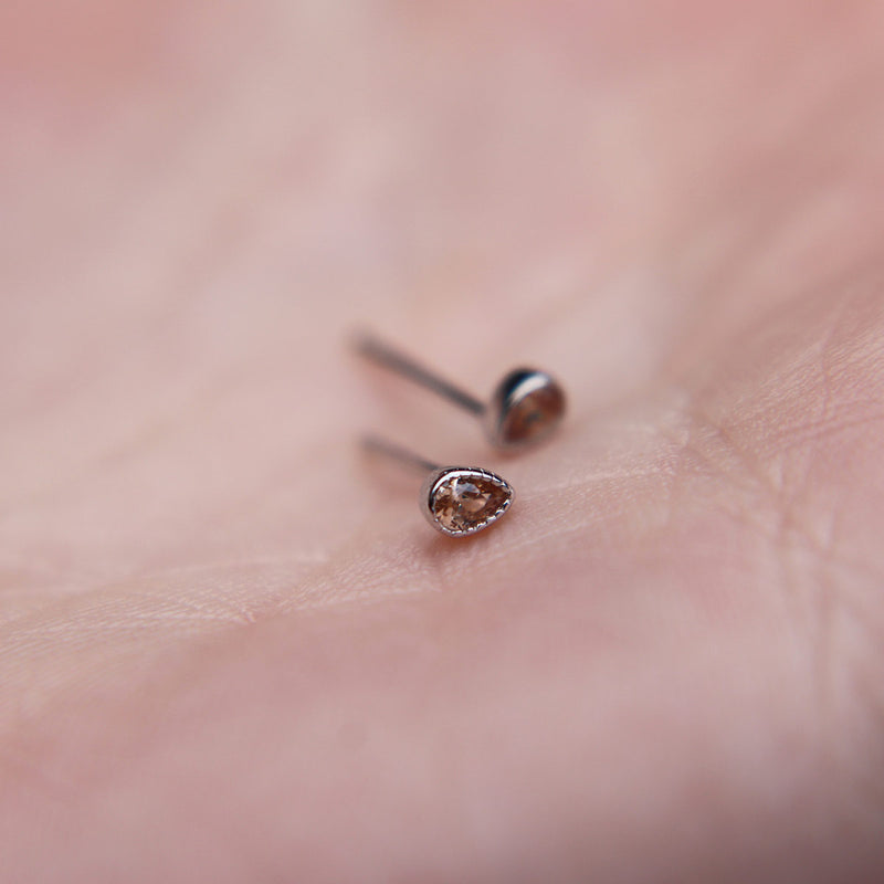 Teardrop stud earrings in 925 Sterling Silver image 2