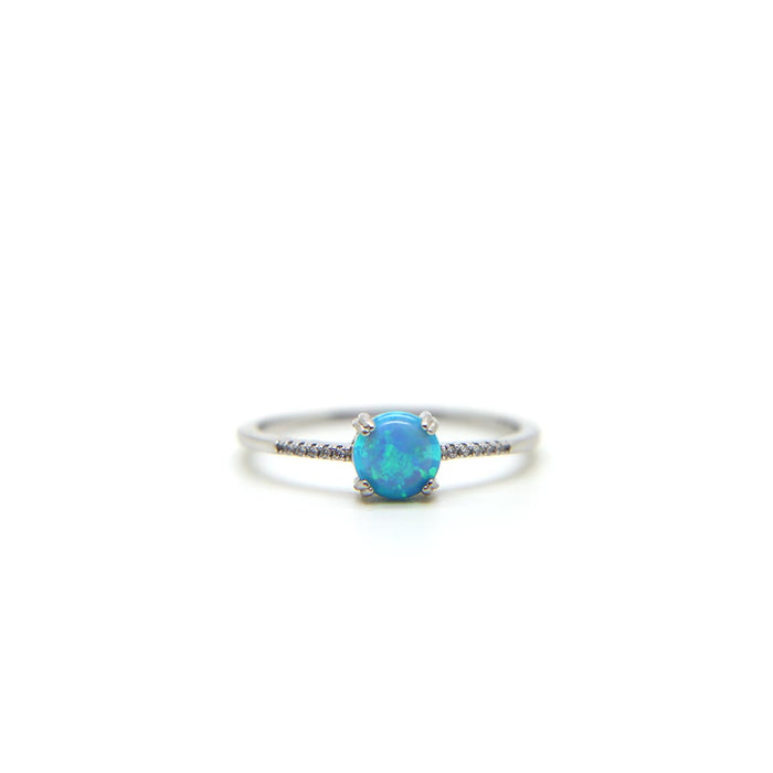 Blue Faux Fire Opal ring in 925 Sterling Silver image 0