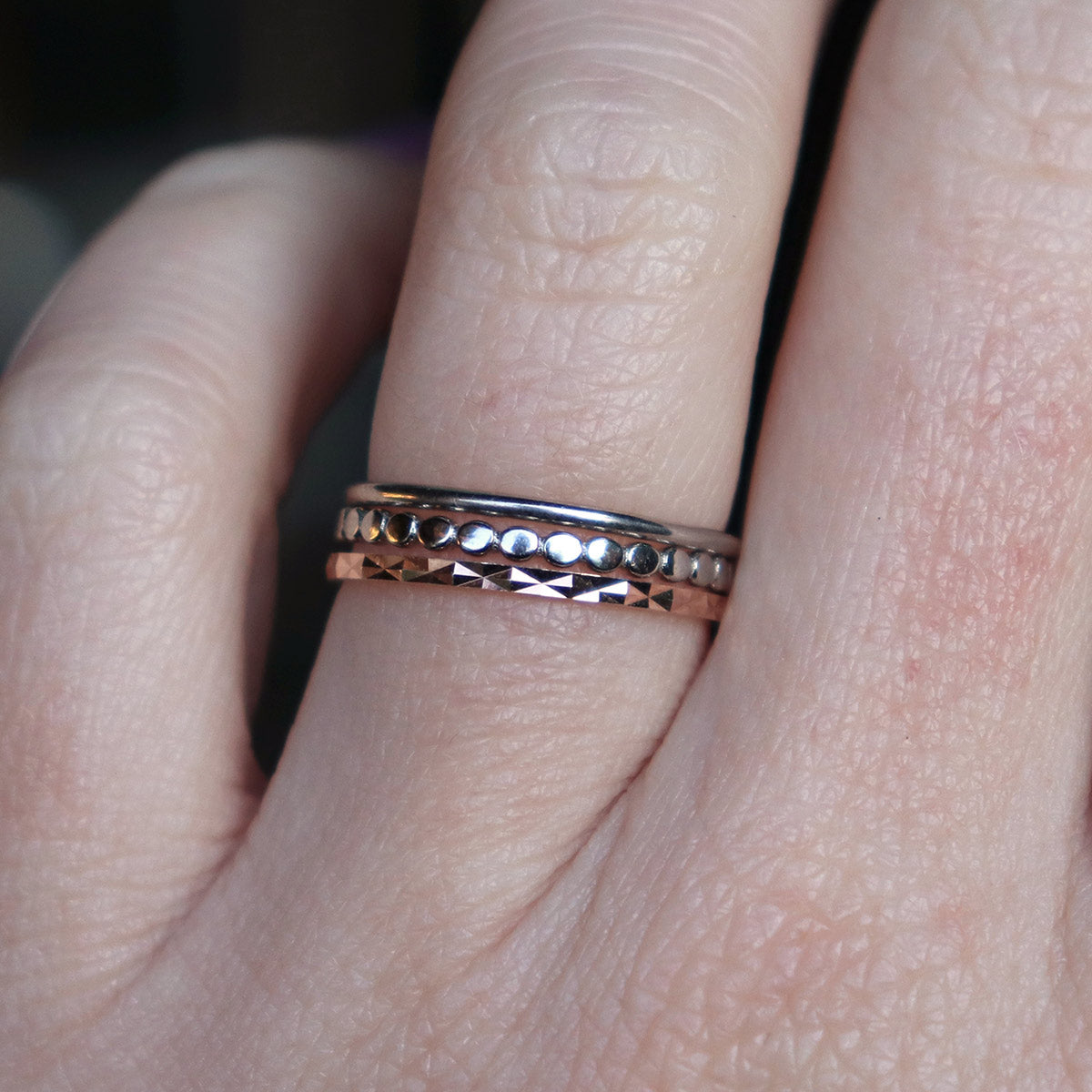 Delicate faceted ring in 925 Sterling Silver or Rose Gold plated image 3