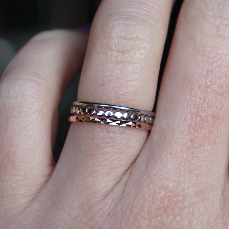 Delicate faceted ring in 925 Sterling Silver or Rose Gold plated image 3