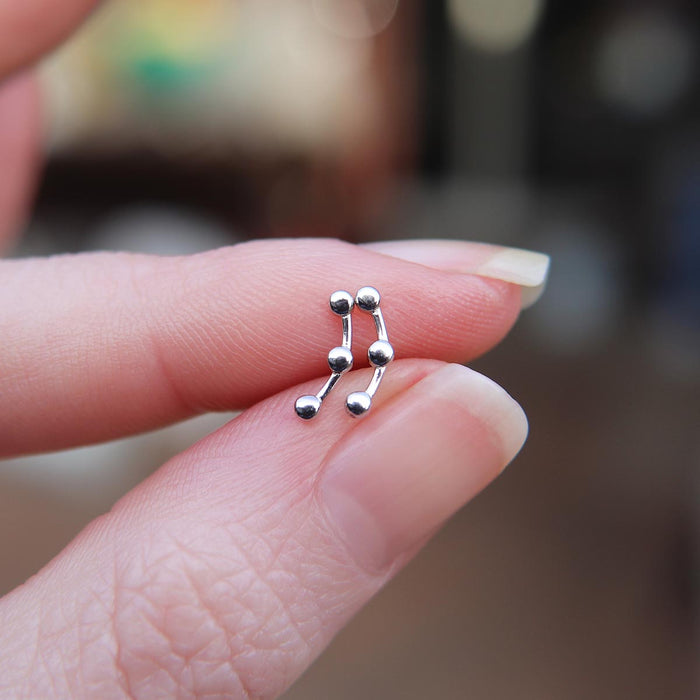 Dainty ear climber stud earrings in 925 Sterling Silver image 1