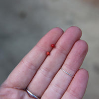 Red Faux Fire Opal stud earrings in 925 Sterling Silver image 2