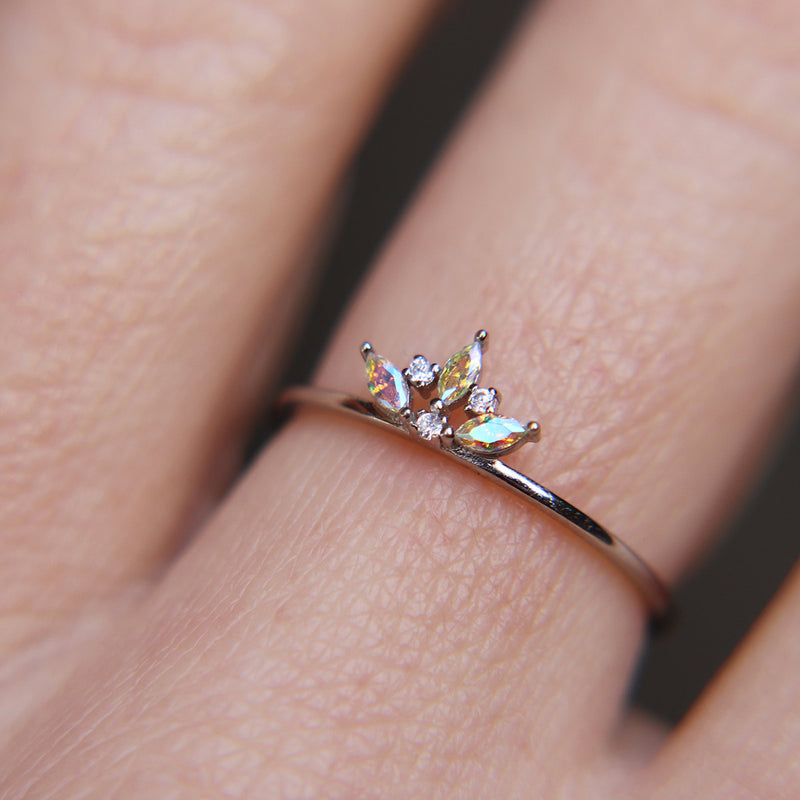 Delicate crown ring in 925 Sterling Silver image 3