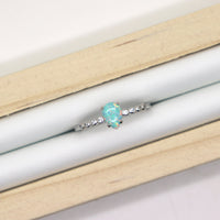 Turquoise Fire Opal ring in 925 Sterling Silver
