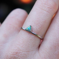 Green fire opal ring in 925 Sterling Silver - new size added image 2