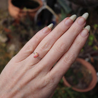 Pink Fire Opal adjustable chain ring in 925 Sterling Silver image 3