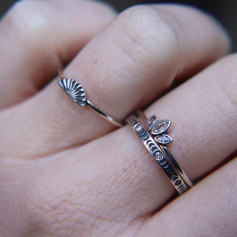 Delicate Moon Phases ring in 925 - restocked and new sizes image 2