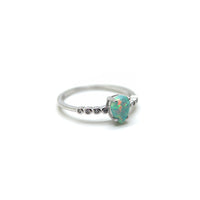 Turquoise Fire Opal ring in 925 Sterling Silver image 2
