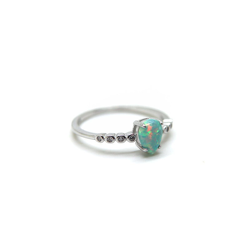 Turquoise Fire Opal ring in 925 Sterling Silver image 2
