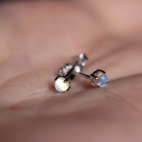 Faux Moonstone stud earrings in 925 Sterling Silver image 2