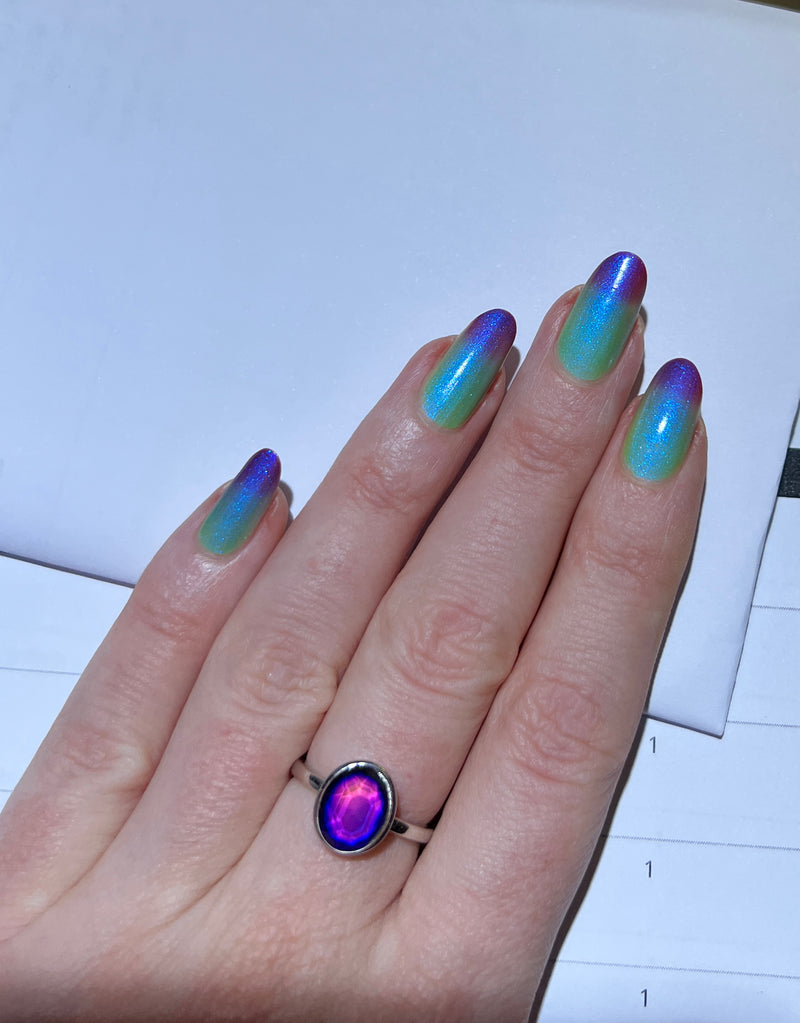 Mood ring in 925 Sterling Silver or gold plated image 1