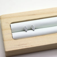 Geometric beaded stud earrings in 925 Sterling Silver image 1